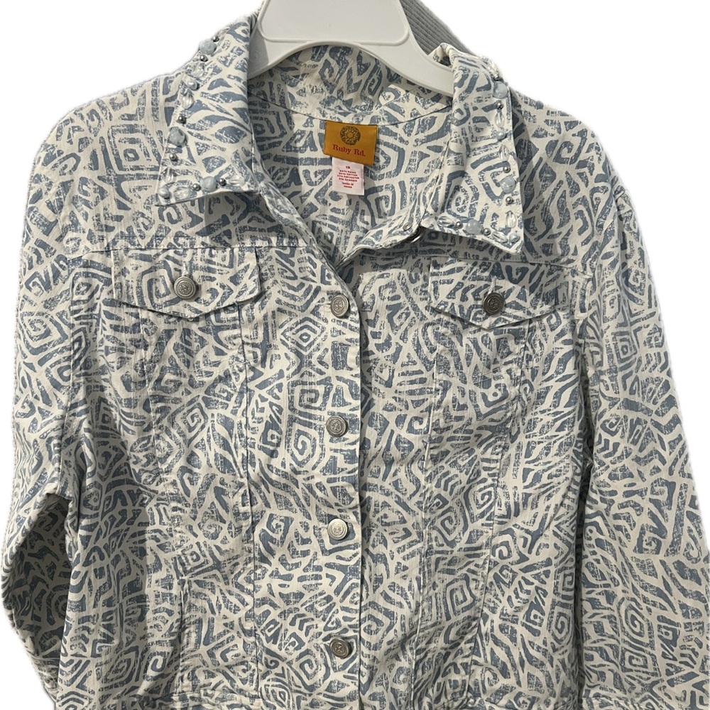 Women's Blue Patterned Jacket